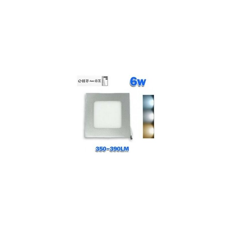 

Downlight LED 6W empotrar aro plata cuadrado | Blanco Cálido 3000K