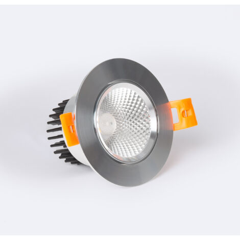 Downlight LED 7W Circolare COB CRI90 Foro Ø 70 mm Argento No Flicker 4000K Bianco Naturale
