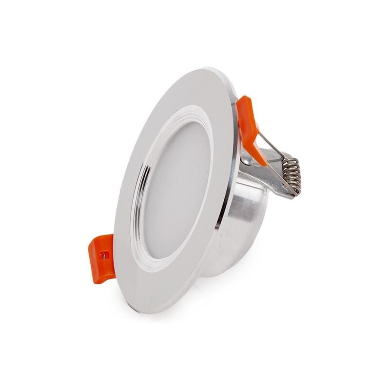 Image of Greenice - Riflettore Downlight led 3W 240Lm 4200ºK Cornice D'Argento 40.000H [PCE-DL3W-P-W] - Bianco Naturale