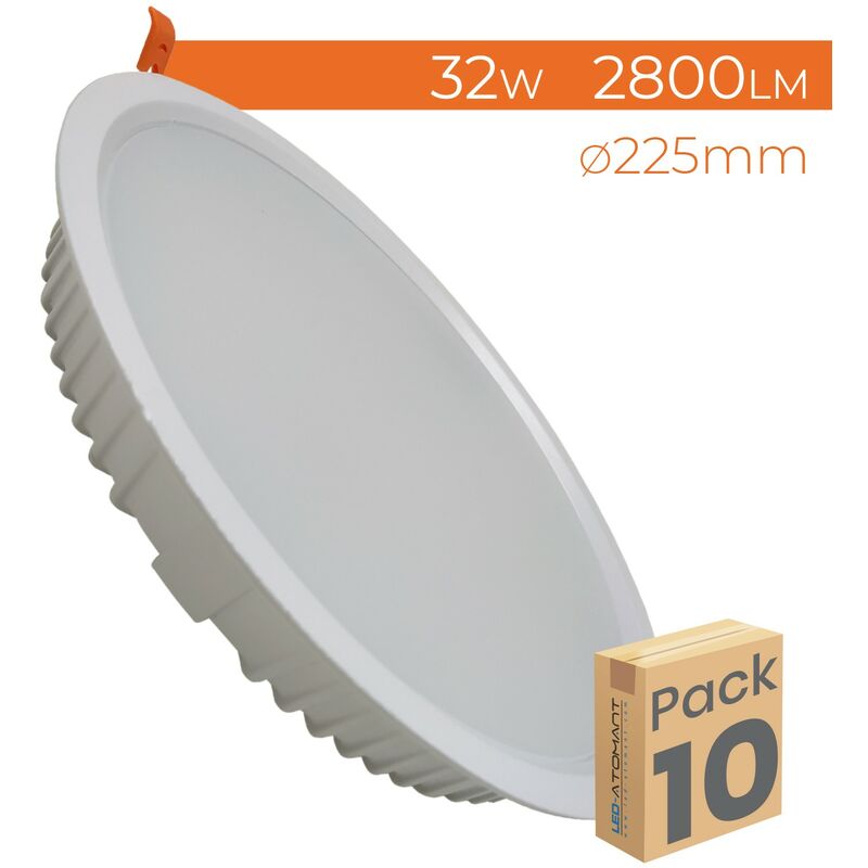 

Downlight LED Circular 32W 2800LM Corte 205mm | Blanco Neutro 4500K - Pack 10 Uds. - Blanco Neutro 4500K