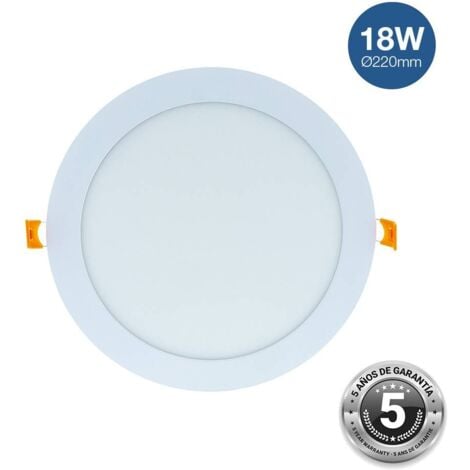 Downlight LED circular empotrable 18W Corte Ø 205 mm - 5 años de garantía