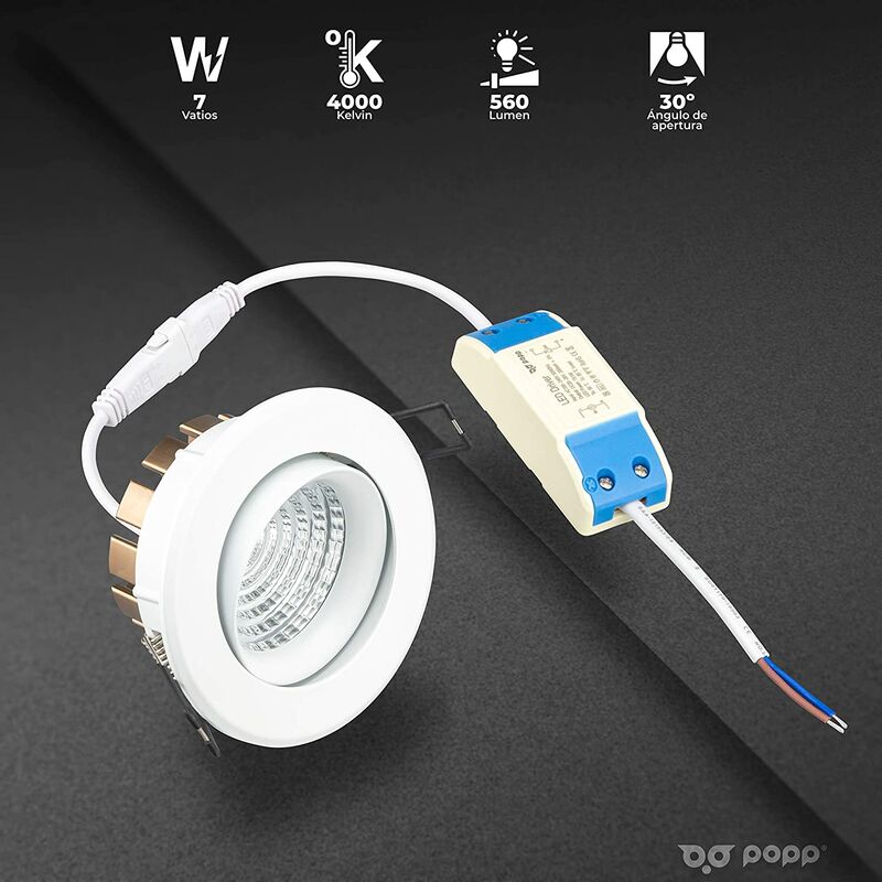 

Downlight LED Circular Orientable 7W 720Lm 4000K Angulo30 Corte 75mm IP20 COB AC220-240V|AVANCE LED