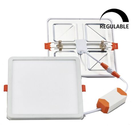 Downlight Led Cuadrado Empotrable 20W 4000K Corte Ajustable 50mm a 210mm Regulable