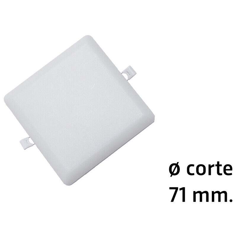 

Downlight Led cuadrado empotrable sin marco modelo Selene para sustitución directa 9W 6000°K øcorte: 71 mm. (ALG 67029)