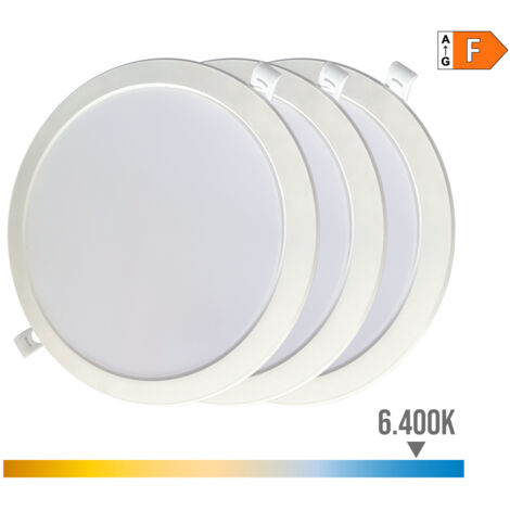 Downlight LED EDM 31567 18 W Ø 22 x 3,2 cm 3 Unidades (6400 K) - Marca: EDM Product - EAN: 8425998315677