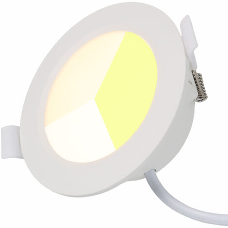 Downlight LED empotrable 5W IP44 CCT Ø75–80mm