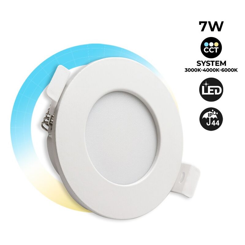 

Downlight LED estanco empotrable 7W IP44 con selector CCT Corte Ø 75 mm