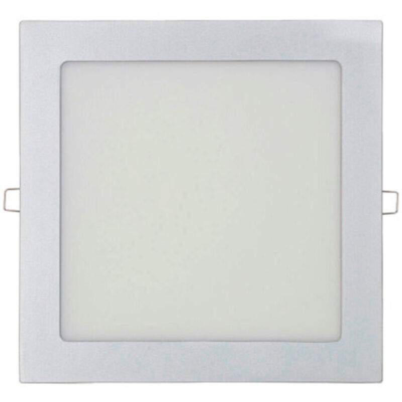 EDM - downlight led empotrable cuadrado 20W luz dia 4000K 1500lm color cromado 22x22cm