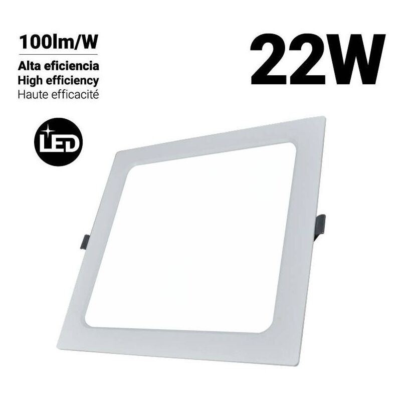

Downlight LED empotrable cuadrado 22W Corte Ø190mm | Blanco Frío