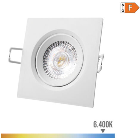 DOWNLIGHT LED EMPOTRABLE CUADRADO 5W 6400K LUZ FRIA COLOR BLANCO 9x9cm EDM