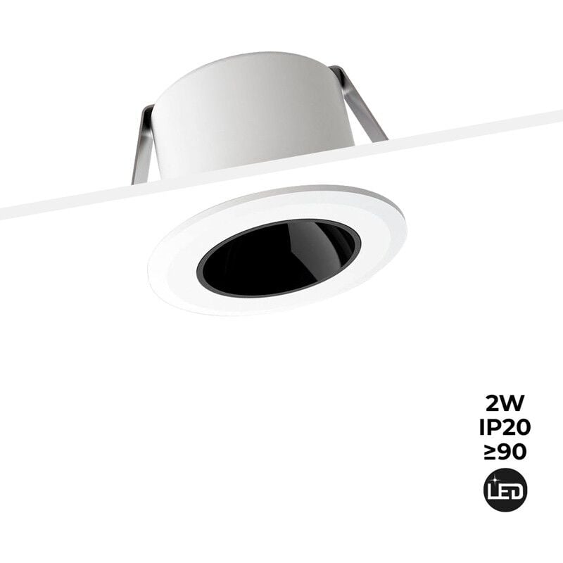 

Downlight LED empotrable Mini 2W Bajo UGR | Blanco cálido 2700K - Blanco