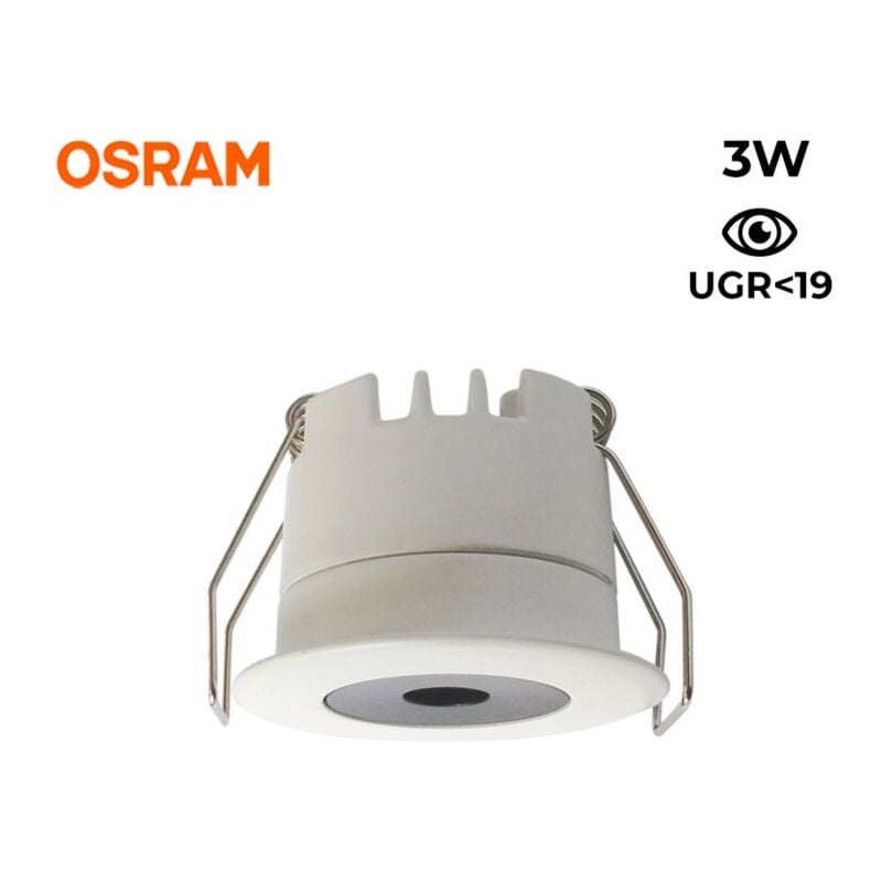 

Downlight LED empotrable Mini 3W Bajo UGR 40x32,1mm | Blanco cálido 2700K - Blanco