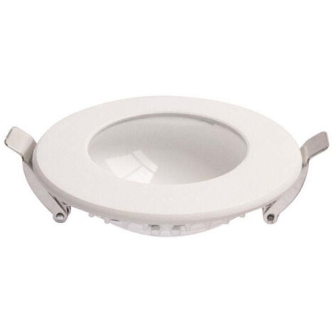 Downlight LED Empotrable Redondo 15W Regulable, LED Oculto, Aro Blanco y Cristal Transparente