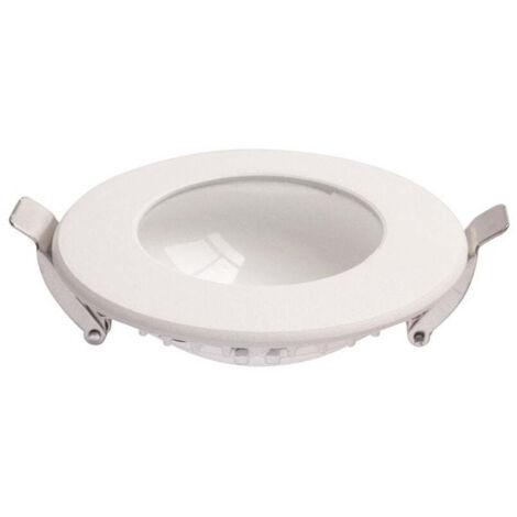 Downlight LED Empotrable Redondo 18W Regulable, LED Oculto, Aro Blanco y Cristal Transparente