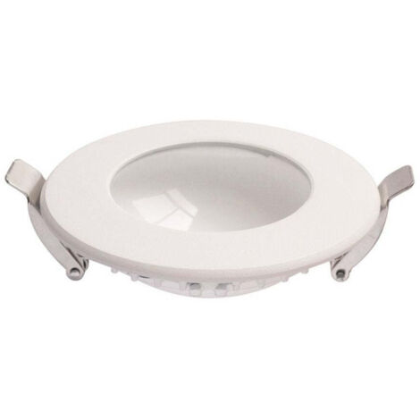 Downlight LED Empotrable Redondo 24W Regulable, LED Oculto, Aro Blanco y Cristal Transparente