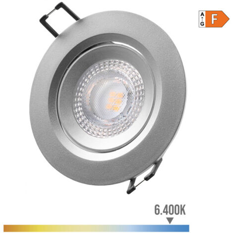 DOWNLIGHT LED EMPOTRABLE REDONDO 5W 6400K LUZ FRIA. COLOR CROMO Ø9cm EDM