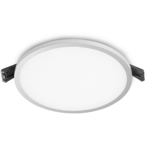 Downlight LED empotrable redondo extraplano "Kaju" (16W 4200K 1380lm) IP20 Ø14,5cm fabricado en aluminio y acrílico color gris