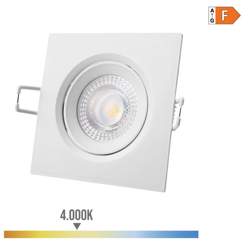 

Downlight led empotrar 5w 380 lumen 4.000k cuadrado marco blanco - EDM