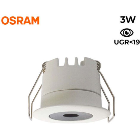 Downlight LED Mini 3W - Chip OSRAM - Basso UGR - CRI 90 - Ø