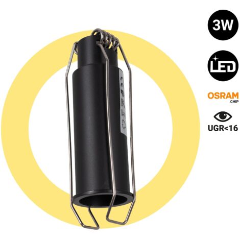 Downlight LED Mini 3W - Puce OSRAM - Low UGR - Ø 22mm - Noir