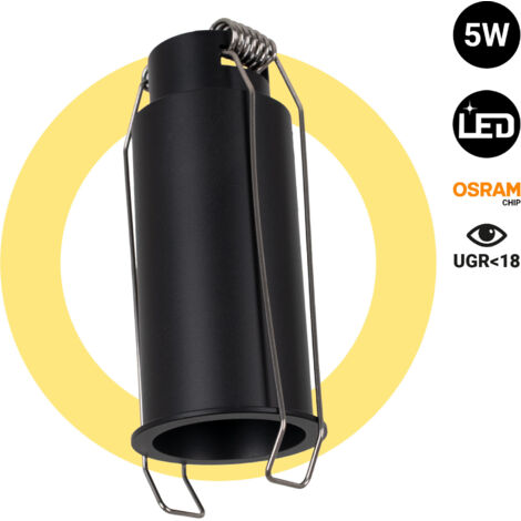 Downlight LED Mini 5W - Chip OSRAM - Bajo UGR - Ø 34mm - Negro