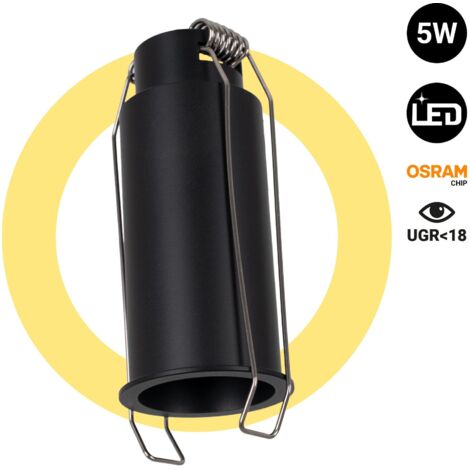 Downlight LED Mini 5W - Puce OSRAM - Faible UGR - Ø 34mm - Noir
