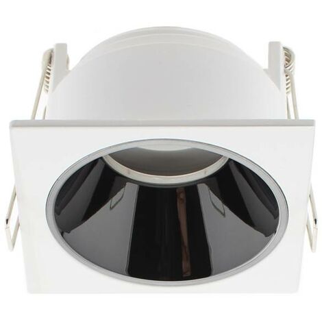 Downlight Led MOS UGR17 Square, 7W, blanco/negro cromo, Blanco cálido