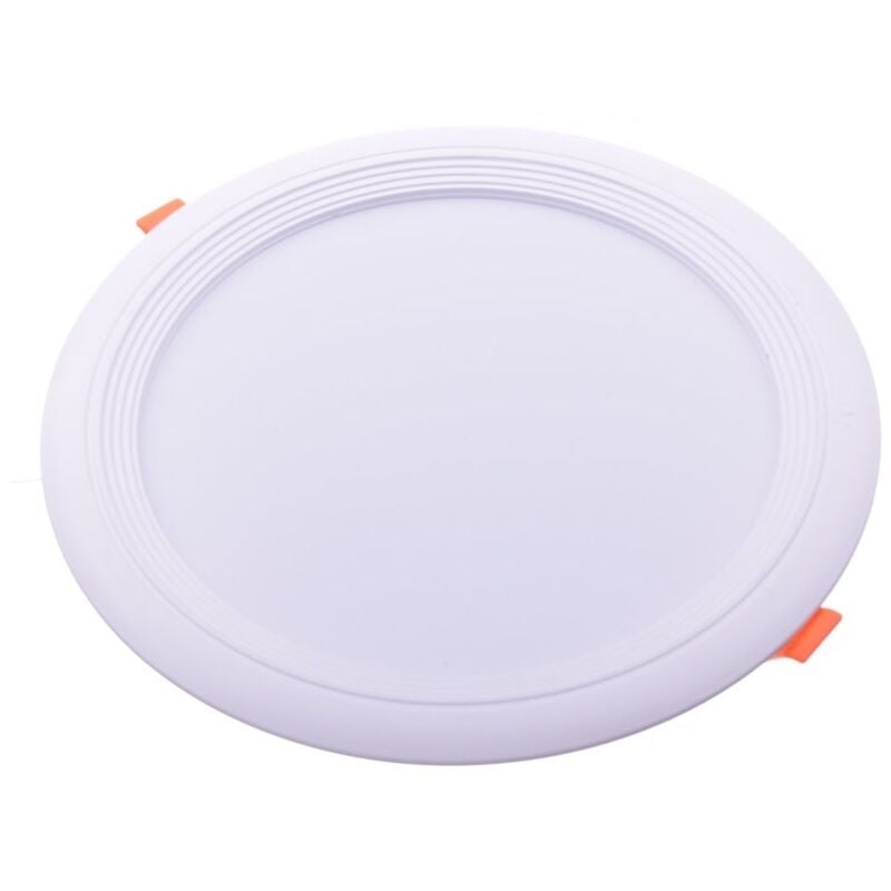 

Downlight LED OCEANO redondo empotrar, 24W 2160 lúmenes (= bombilla 180W) PF0,95, luz blanca calido 3000K para salón, cocina, tienda, negocio,
