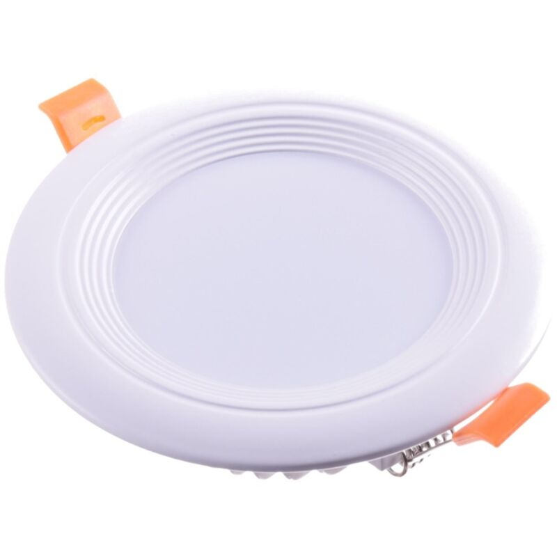 

Downlight LED OCEANO redondo empotrar, 7W 560 lúmenes (= bombilla 55W) PF0,95, luz blanca calido 3000K para salón, cocina, tienda, negocio, oficina