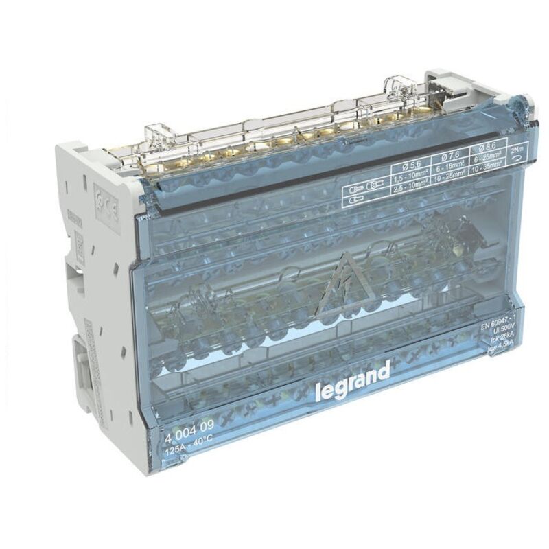 Répartiteur modulaire Tétrapolaire 125A 8 Modules Legrand 400409