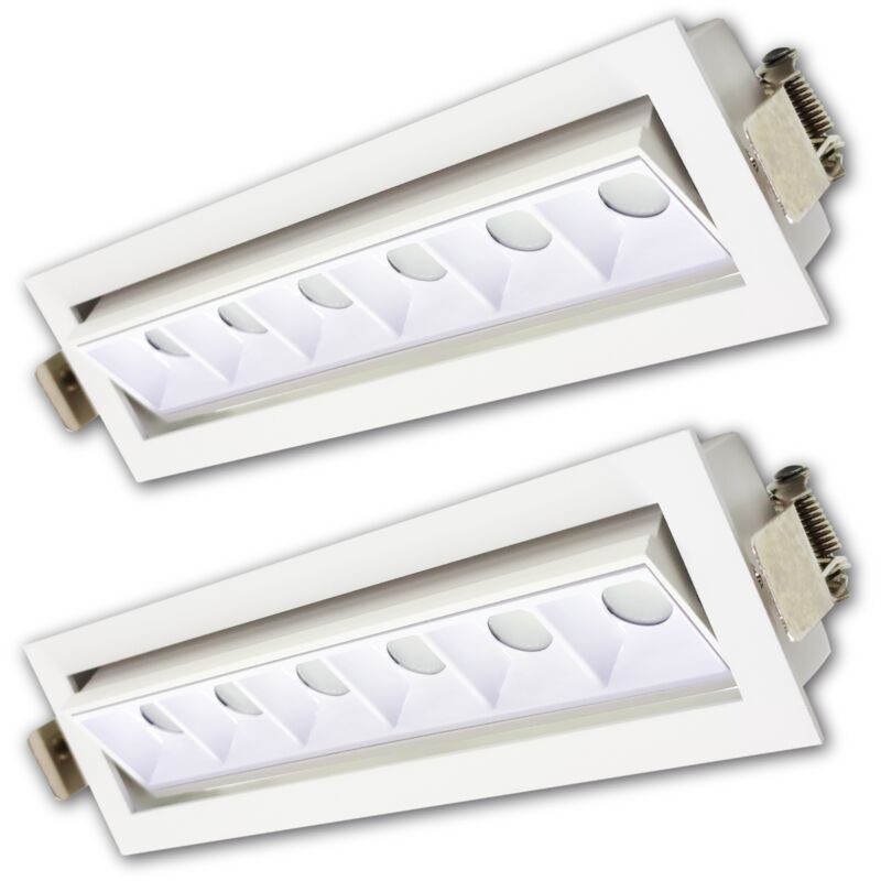 Downlight LED Rectangulaire Directionnel 12W CREE Linear 6 lights Cut 180x50mm IP44 1140LM 6500K Lot de 2 U.
