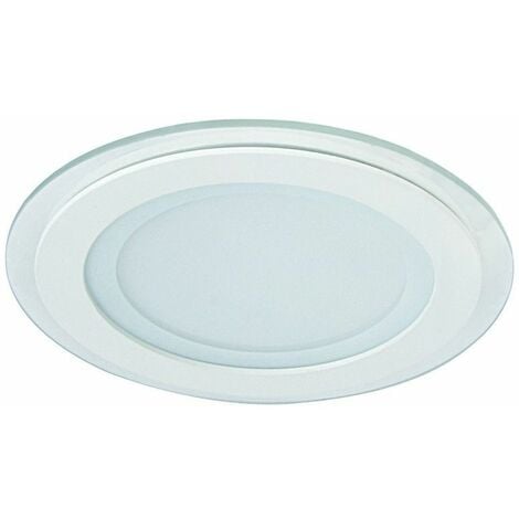 CRISTALRECORD Downlight LED redondo "Kairo" (20W 4000K 1600lm) IP20 Ø20cm fabricado en aluminio, cristal y PVC color blanco