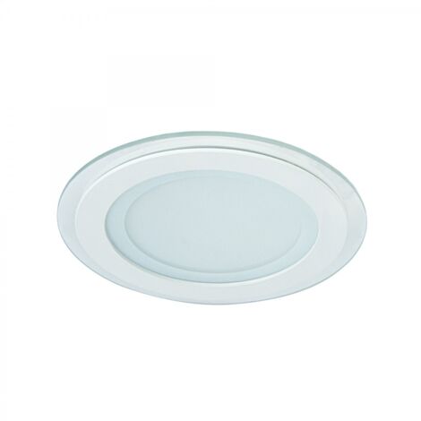 Downlight LED redondo "Kairo" (6W 3000K 550lm) IP20 Ø9,5cm fabricado en aluminio, cristal y PVC color blanco