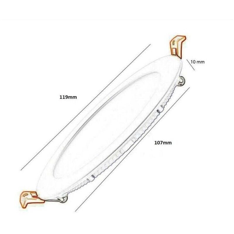 

Downlight LED Rond 8W contour blanc éclairage blanc froid