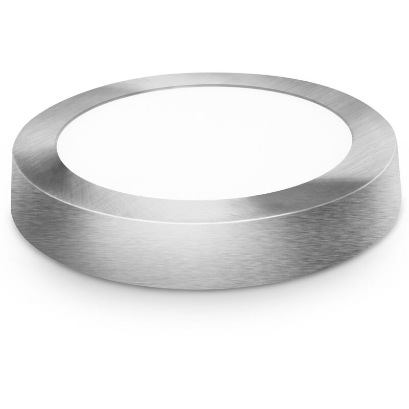 Downlight LED rond surface argent mat 24w froid