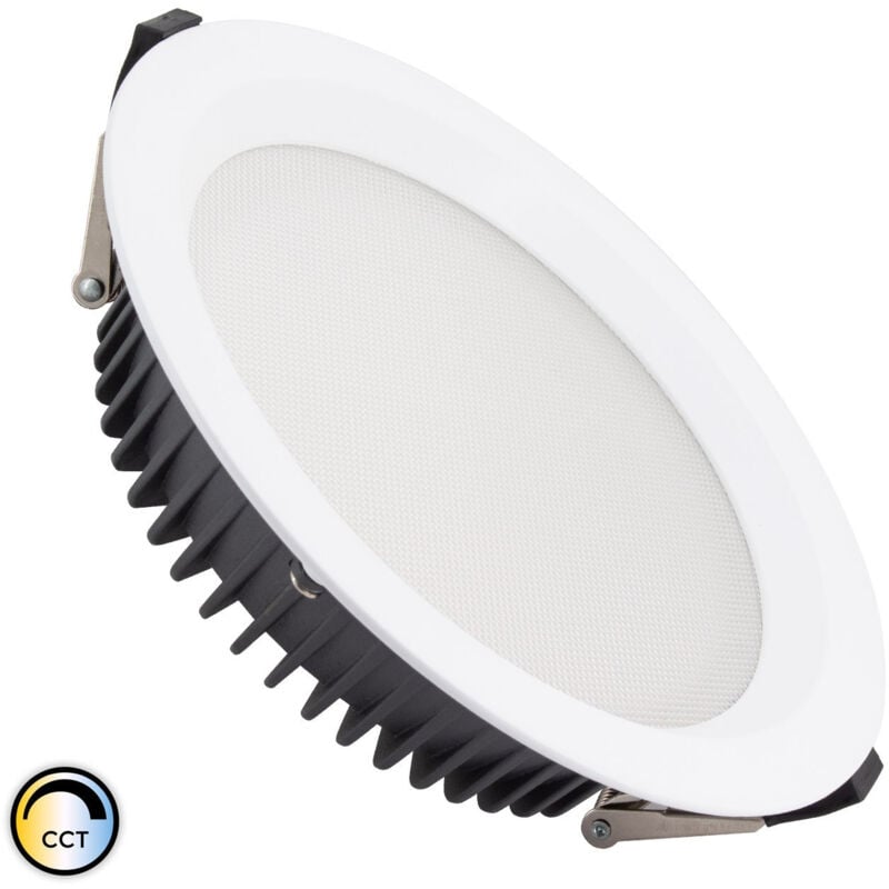 Ledkia - Downlight led 30W Rond Aero cct 130 lm/W Microprismatique lifud Coupe ø 200 mm Sélectionnable (chaud-neutre-froid)