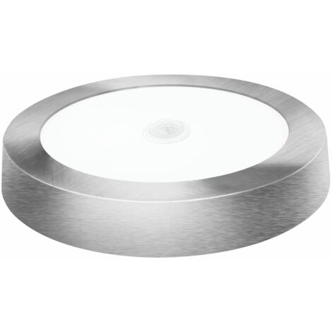 DOWNLIGHT LED SENSOR SUPERFICIE REDONDO MATEL PLATA 18W NEUTRA