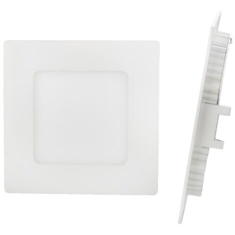 Downlight LED SMD extraplano “Novo” cuadrado (6W 4000K 430lm) IP43 12x12cm fabricado en aluminio y acrílico color blanco