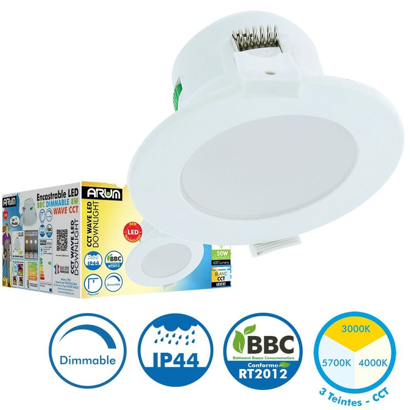 

Foco LED Empotrable WAVE CCT 8W BBC Regulable 3 Tonos