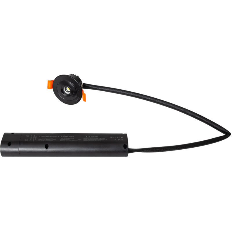 Downlight Luz de Emergencia LED 3W 3H de Autonomía Negro 60 mm