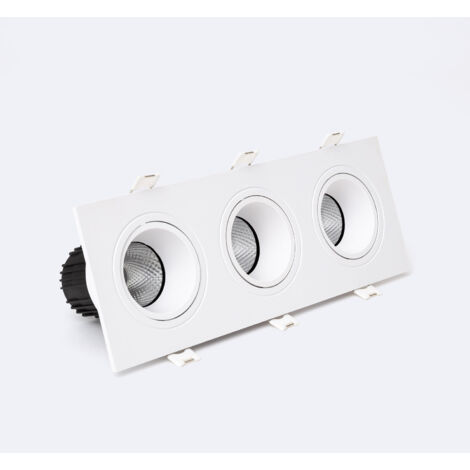 Downlight Quadrato Orientabile LED 27W Foro 235x75 mm 4000K Bianco Bianco Naturale