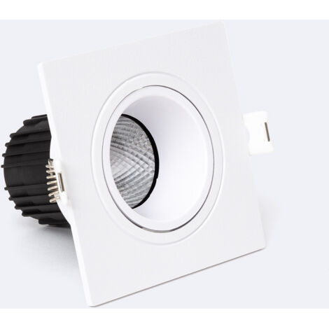 Downlight Quadrato Orientabile LED 9W Foro Ø 75 mm 2700K Bianco Bianco Caldo