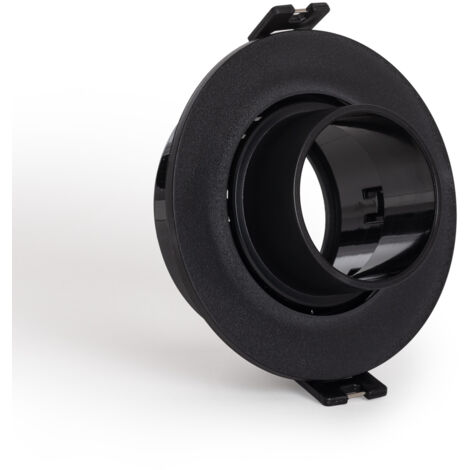 Downlight-Ring Rund Schwenkbar mit niedrigem UGR für LED-Glühbirne GU10 / GU5.3 Schnitt  Ø75 mm Suefix Schwarz