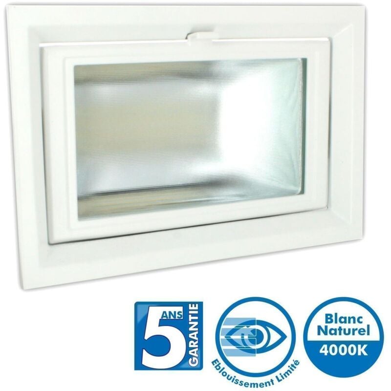 Downlight Spot Rectangulaire Pro Escamotable orientable 35W 4000k Garantie 5 Ans - 50 000 Heures