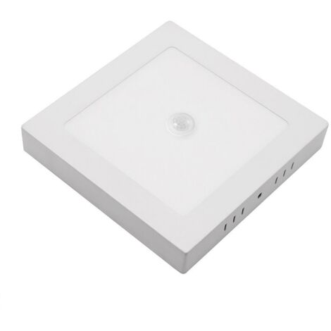 Downlight Superf. Onix 18w 3000k-4000k-6500k Blanco 1620lm Cuadrado C/sensor Movimiento Crepuscular 3x22x22cm