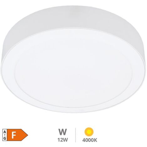 Downlight superficie LED redondo Bogur 12W 4000K Blanco