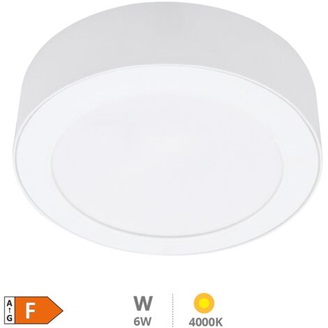 Downlight superficie LED redondo Bogur 6W 4000K Blanco