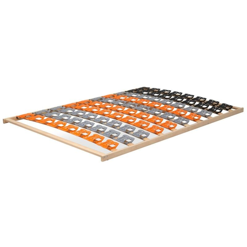 Monmobilierdesign - doy Sommier à lattes ergonomique cadre en bois avec plots de soutien 140X200 cm