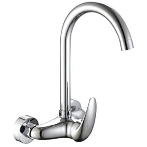 DP Griferia GC-0015 Rubinetto da Muro Alto, Argento