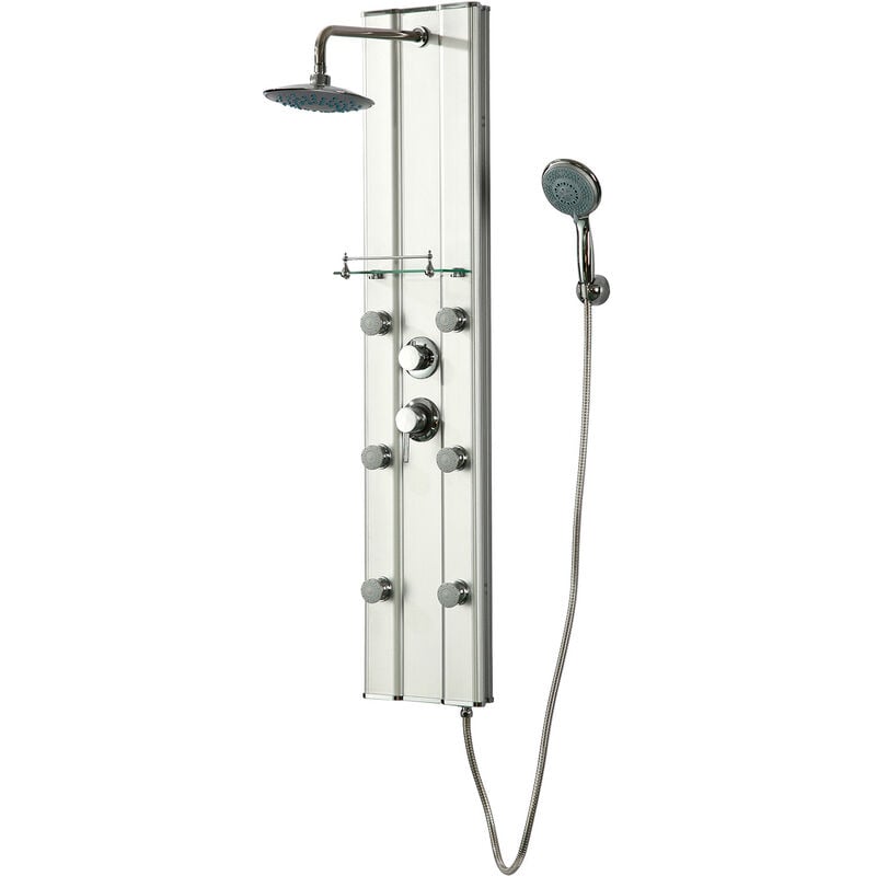 Colonne de douche/baignoire d'hydromassage modèle Menorca (pvc), couleur argent.